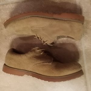 Brown Leather Suede Lace Up Oxford Shoes Boys Sz.3